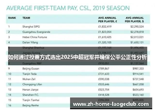 如何通过投票方式选出2025中超冠军并确保公平公正性分析